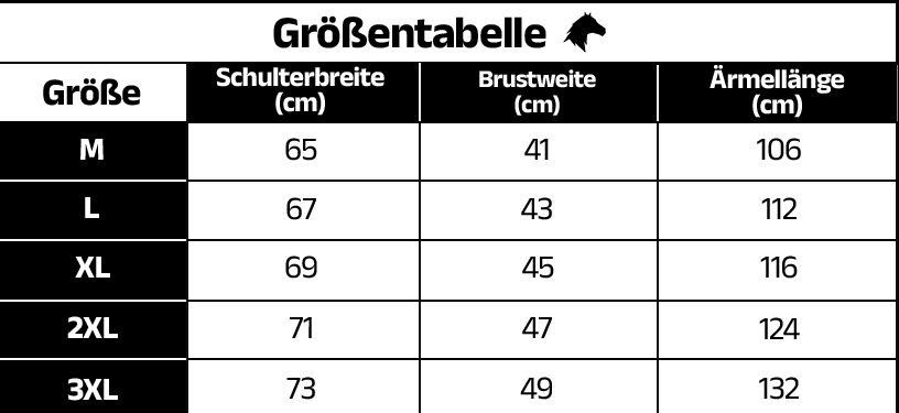 Down vest size chart