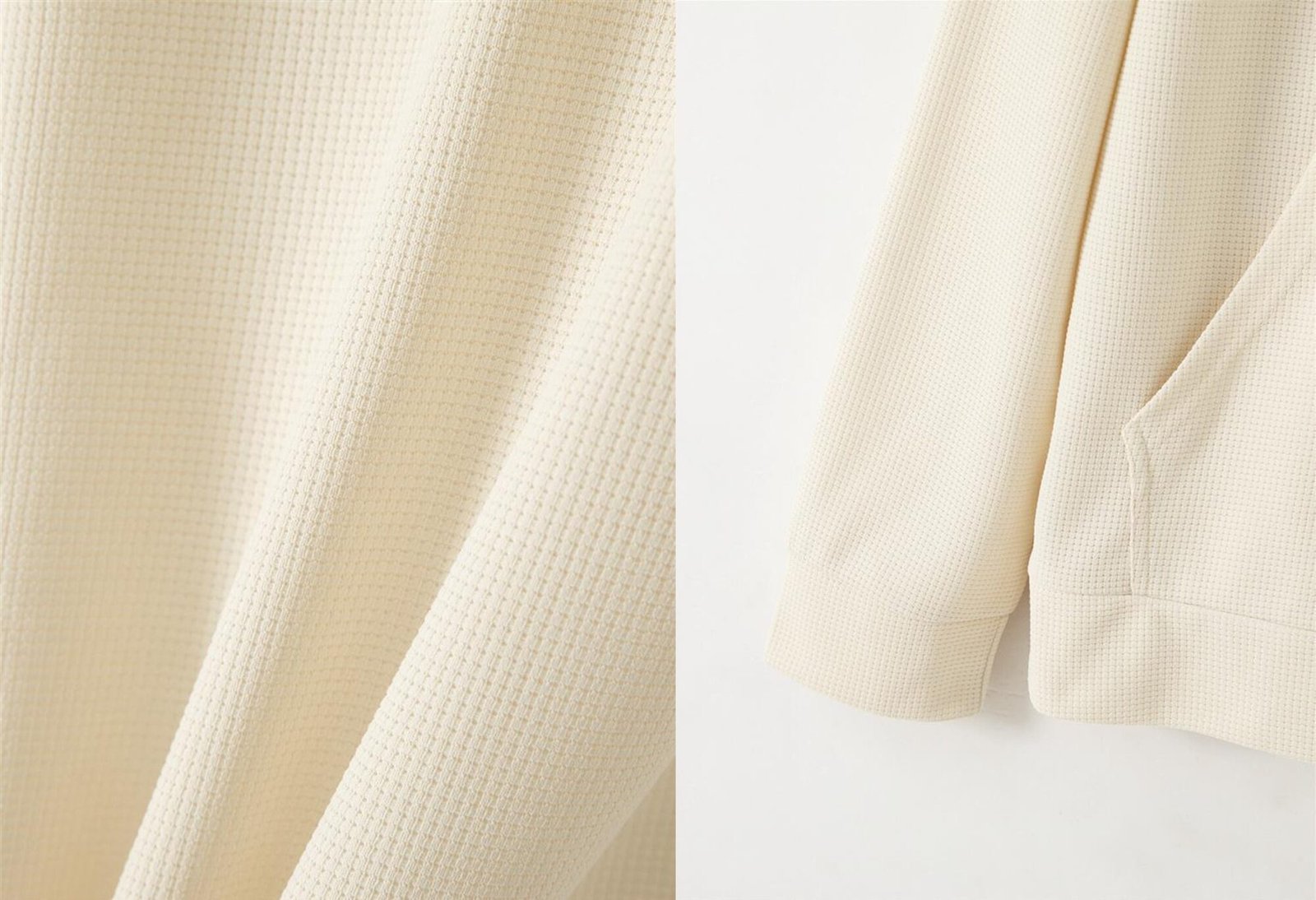 Details of the men's half-zipper sweatshirt