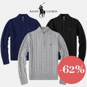 Weihnachtsaktion - Zopfmuster-Kaschmirpullover RL